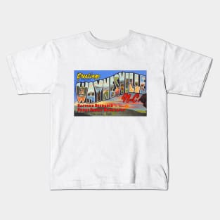 Greetings from Waynesville, North Carolina - Vintage Large Letter Postcard Kids T-Shirt